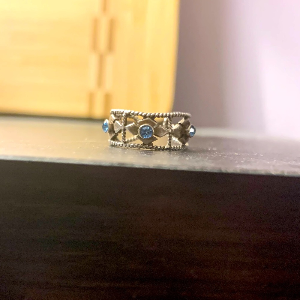 NEW Sterling Silver Toe Ring with Blue Stones